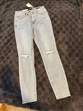 Judy Blue Light Blue Skinny Jeans with Knee Rips